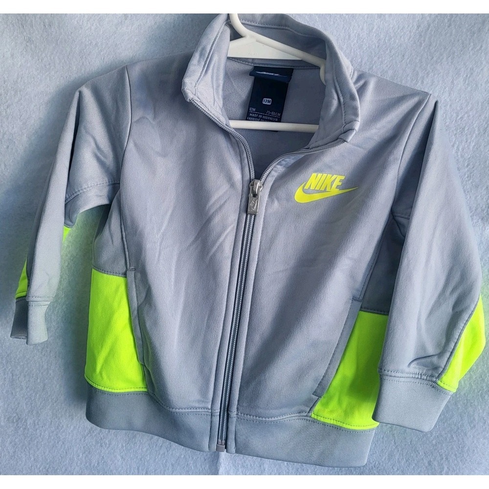 Nike baby toddler Boys‎ 12m full zip jacket gray green